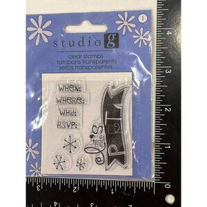 Studio G Clear Stamps Party Invitation Set VS4911